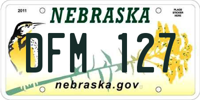 NE license plate DFM127