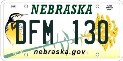 NE license plate DFM130