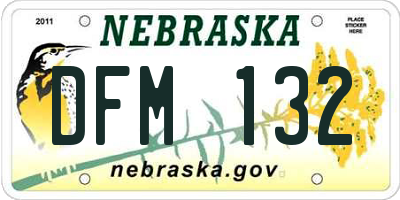 NE license plate DFM132