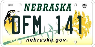NE license plate DFM141