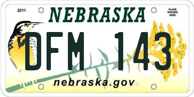 NE license plate DFM143