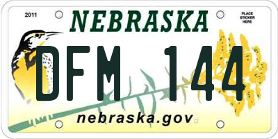 NE license plate DFM144