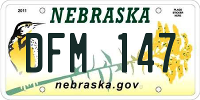 NE license plate DFM147
