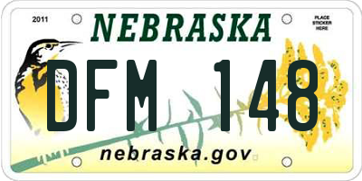 NE license plate DFM148