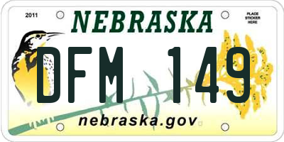 NE license plate DFM149