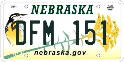 NE license plate DFM151