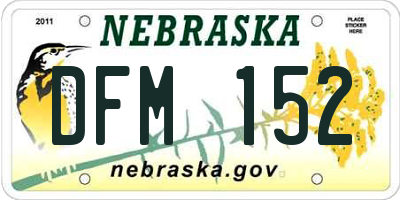 NE license plate DFM152