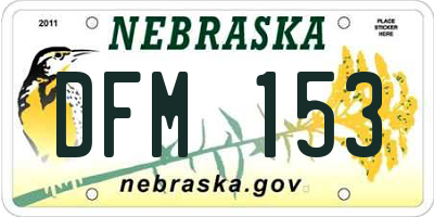 NE license plate DFM153