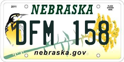 NE license plate DFM158