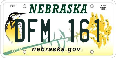 NE license plate DFM161