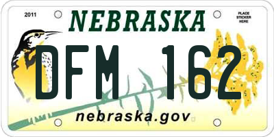 NE license plate DFM162