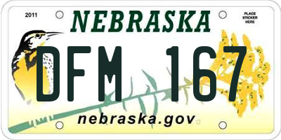 NE license plate DFM167