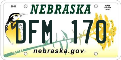 NE license plate DFM170