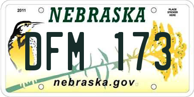 NE license plate DFM173