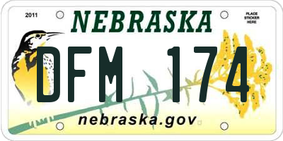 NE license plate DFM174