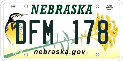 NE license plate DFM178
