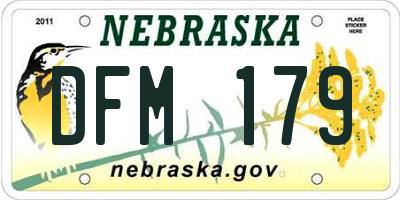 NE license plate DFM179