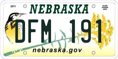 NE license plate DFM191