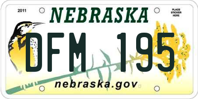 NE license plate DFM195