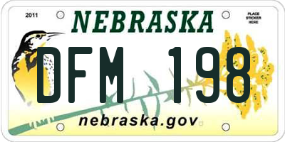 NE license plate DFM198