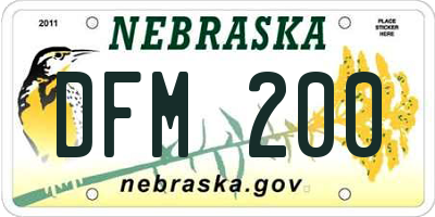 NE license plate DFM200