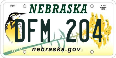 NE license plate DFM204