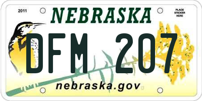NE license plate DFM207