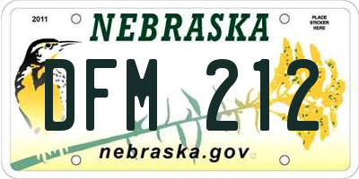 NE license plate DFM212