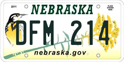 NE license plate DFM214