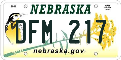 NE license plate DFM217