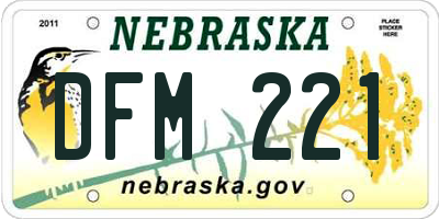 NE license plate DFM221