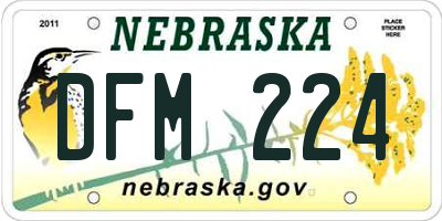 NE license plate DFM224