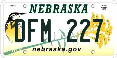 NE license plate DFM227