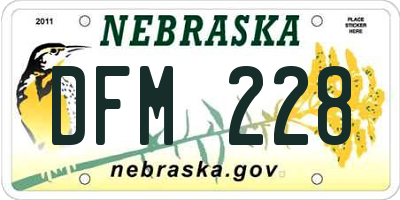 NE license plate DFM228