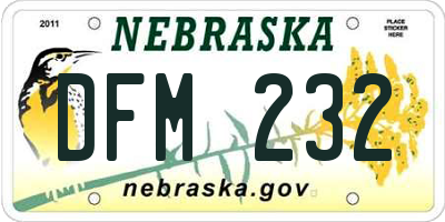 NE license plate DFM232