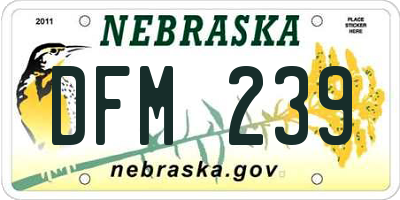 NE license plate DFM239