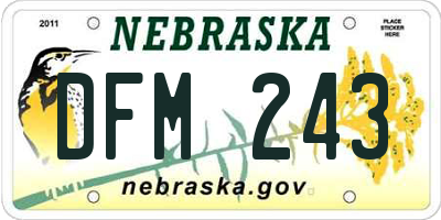 NE license plate DFM243
