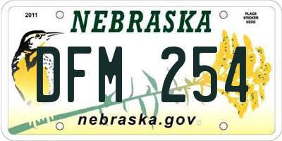 NE license plate DFM254