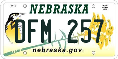 NE license plate DFM257