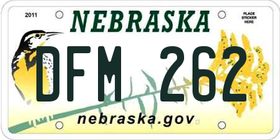 NE license plate DFM262