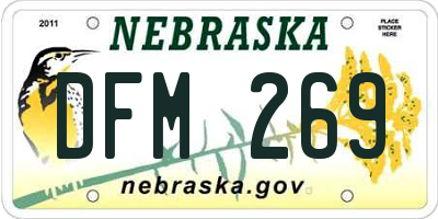 NE license plate DFM269