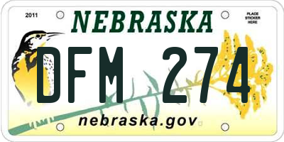 NE license plate DFM274