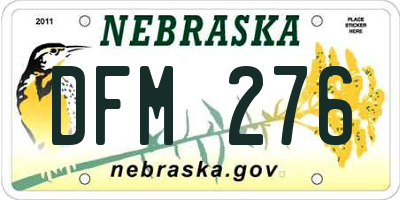 NE license plate DFM276