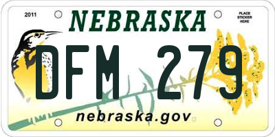 NE license plate DFM279