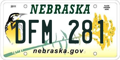 NE license plate DFM281