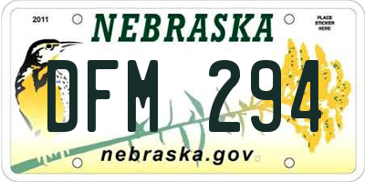 NE license plate DFM294