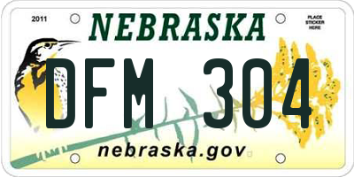 NE license plate DFM304