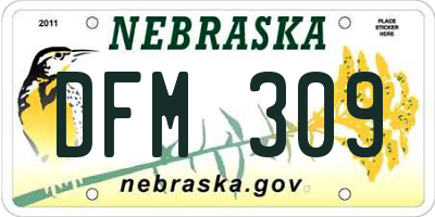 NE license plate DFM309
