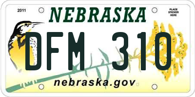 NE license plate DFM310