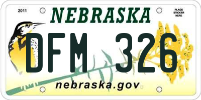 NE license plate DFM326